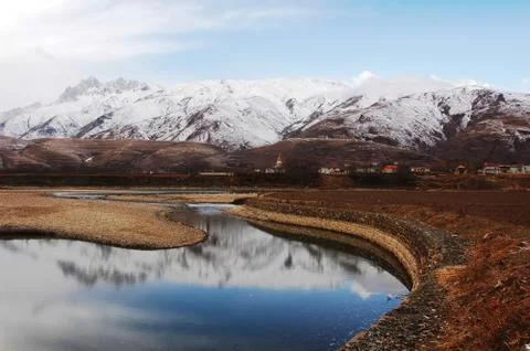 Landscape in winter Stock Photos