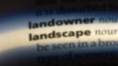 Landscape word in a dictionary. Stock Footage 99562069