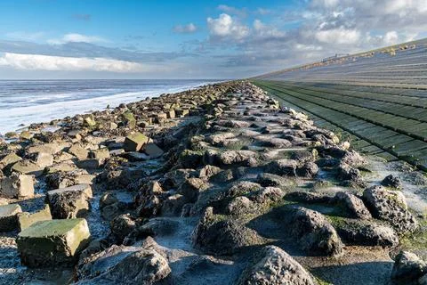 A landscape by the Wwaddenzee in the Netherlands. Foto stock