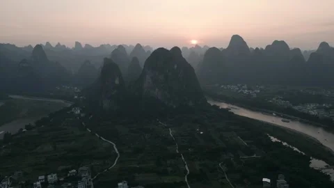 Landscape of yangshuo guilin china Stock Footage 252145148