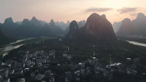Landscape of yangshuo guilin china Stock Footage 252145201