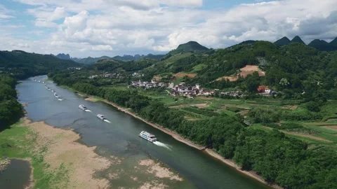 Landscape of yangshuo guilin china Stock Footage 252145403