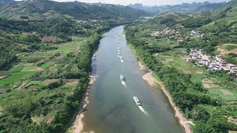 Landscape of yangshuo guilin china Stock Footage 252145405