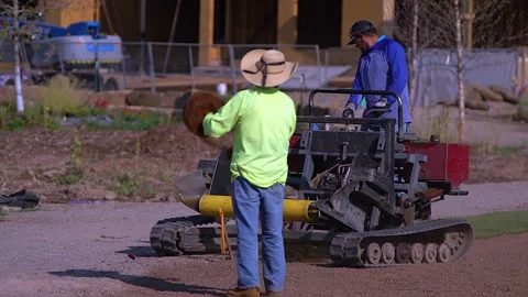 Landscapers Install Sod at New Construction Stock Footage 208673174