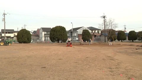 Landscapers Preparing the Ground co Stock Footage 116618929