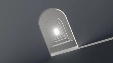 Landscapes with changing light and shadows, rotating stairs, successful individu Stock Footage 313837627