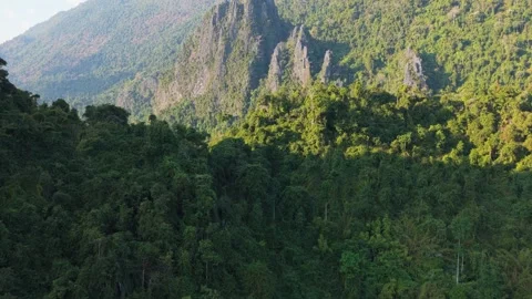 Landscapes Featuring Limestone Karst Mountains and Lush Jungle Forest Stock-Footage 330816414