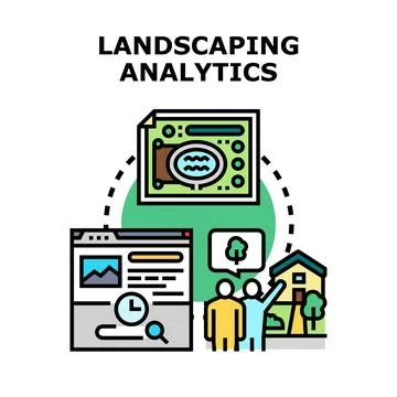 Landscaping analytics concept for garden design optimization Stock Illustration