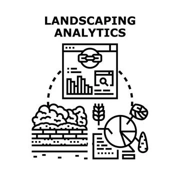 Landscaping analytics concept managing garden environment data イラスト素材