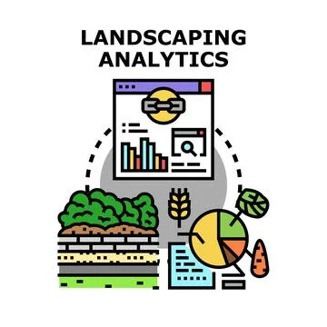 Landscaping analytics concept managing garden environment data Stock Illustration