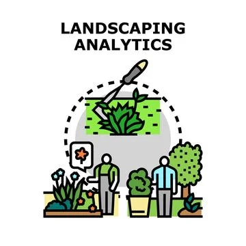 Landscaping analytics providing horticulture management and gardening solutio Stock Illustration