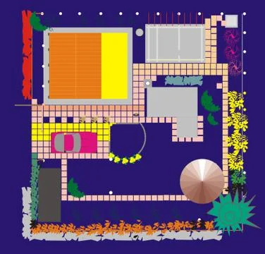 Landscaping Area Illustrazione stock