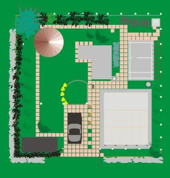 Landscaping Area Illustrazione stock