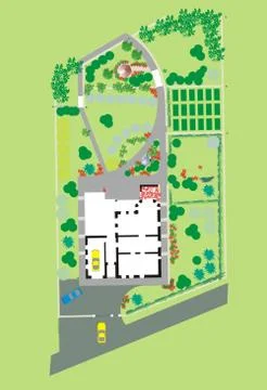 Landscaping Area Illustrazione stock