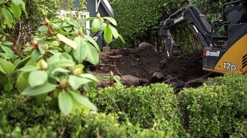Landscaping backhoe Stock Footage 74836798