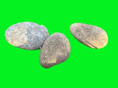 Landscaping Boulder Isolated on Green Screen for Design, and Effects Stock Photos