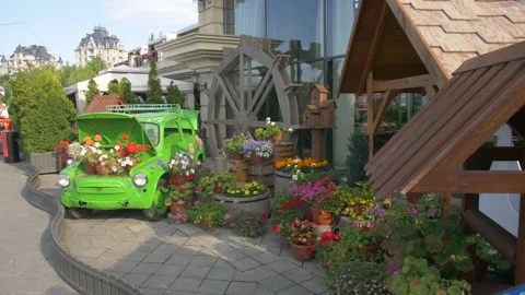 Landscaping Flower Decoration Stock Footage 134286111