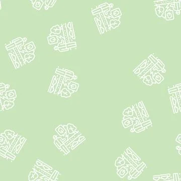 Landscaping garden line seamless pattern Illustrazione stock