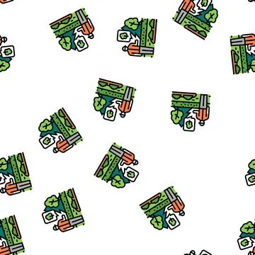 Landscaping garden vector seamless pattern 스톡 일러스트