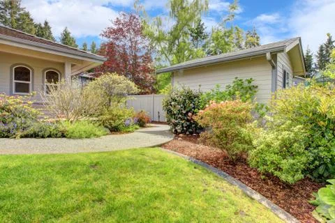 Landscaping idea for backyard Stock Photos