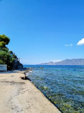 Landscaping by the sea of in Greece Foto stock
