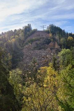 Landslide in the black forest, Germany Stock Photos