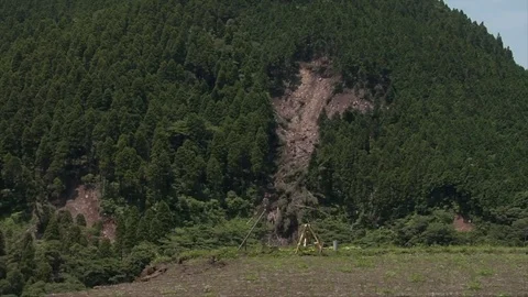 Landslide caused by earthquake Stock Footage 74024313