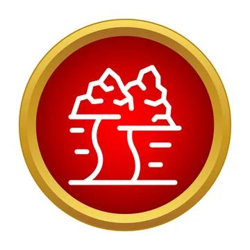 Landslide concept icon showing collapsing mountain slope Illustration
