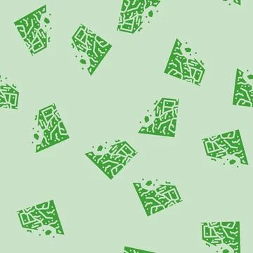 Landslide disaster glyph vector seamless pattern Stock Illustration