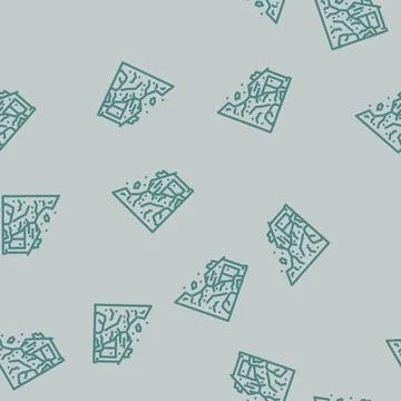 Landslide disaster line vector seamless pattern Illustrazione stock