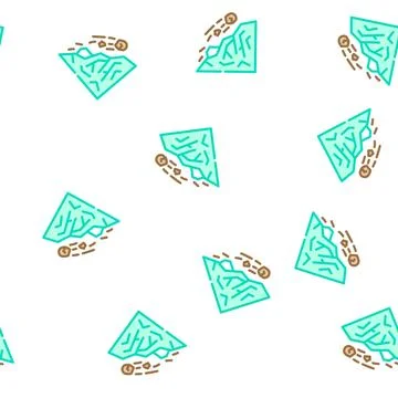 Landslide disaster vector seamless pattern Stock Illustration