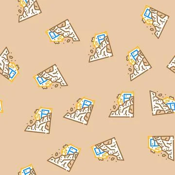 Landslide disaster vector seamless pattern Stock Illustration
