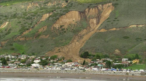 Landslide Homes Workers Destruction Stock Footage 37383282
