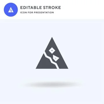 Landslide icon vector, filled flat sign, solid pictogram isolated on white, logo Illustrazione stock