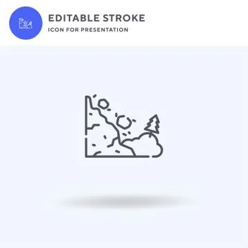 Landslide icon vector, filled flat sign, solid pictogram isolated on white, logo Stock Illustration