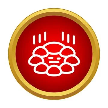 Landslide rock fall warning sign icon design Illustration