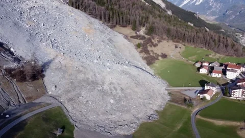 Landslide_Brienz Pan / 4K Stock Footage 269713137