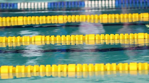Lanes in the pool Stock Footage 24868513