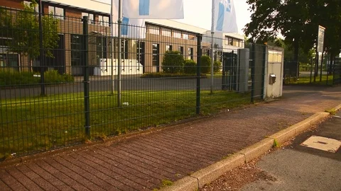 Langenfeld, Germany May 26th 2019: Main entrance of Neuraxpharm company build Stock Footage 108643217