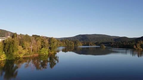Langford Lake Flyover Stock Footage 279773484