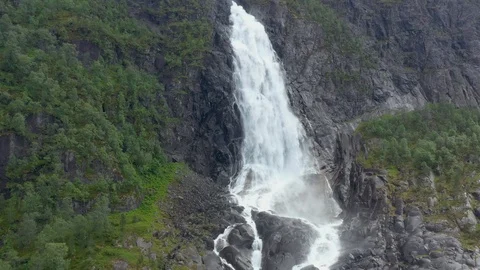 Langfossen Waterfall, Norway Stock Footage 111521110
