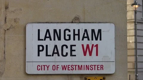 Langham Place sign Stock Footage 49966655