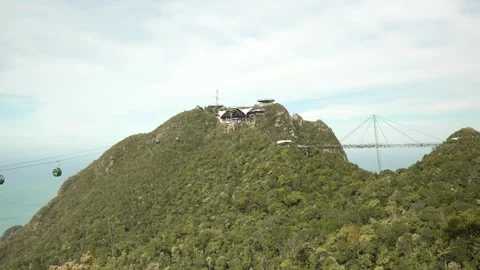 Langkawi Sky Bridge Cable Car SkyCab on Gunung Mat Cincang in Langkawi, Malaysia Stock Footage 332622620