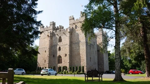 Langley Castle time-lapse, Hexham Stock Footage 112536802