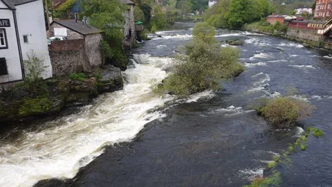 Langollen River Dee no sound Stock Footage 158404765