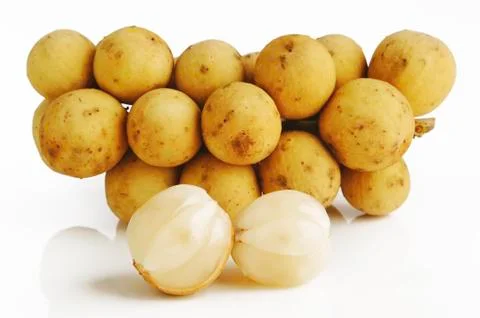 Langsat on white Stock Photos