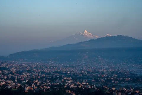Langscape view of valley in Kathmandu Stock Photos