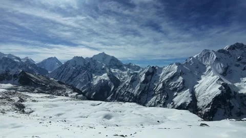 Langtang Himalayas Panoramic Drone View, Nepal Stock Footage 337070515