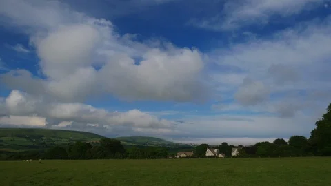Langton Time Lapse looking Towards the Sea and Swanage Stock Footage 92887568