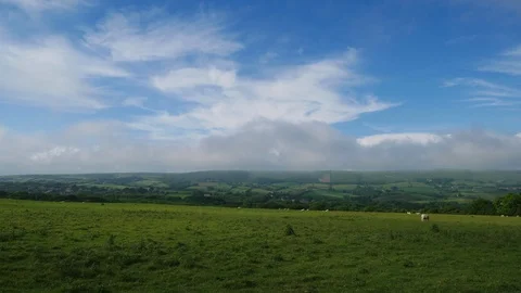 Langton Time Lapse Overlooking Nine Barrow Downs Stock Footage 92886383